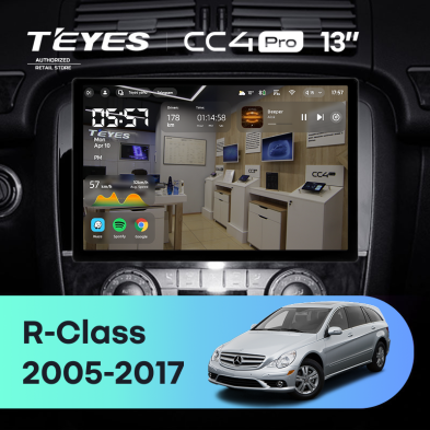Штатная магнитола Teyes CC4 Pro 8/128 Mercedes-Benz R-Class W251 R280 R300 R320 (2005-2017) F1 (13")