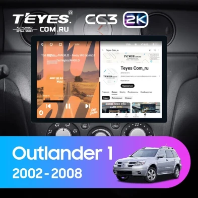 Штатная магнитола Teyes CC3 2K 6/128 Mitsubishi Outlander 1 (2002-2008) F2 (13")