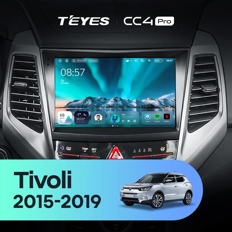 Штатная магнитола Teyes CC4 Pro 12/256 SsangYong Tivoli (2015-2019)