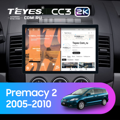 Штатная магнитола Teyes CC3 2K 4/64 Mazda Premacy 2 (2005-2010) (11")