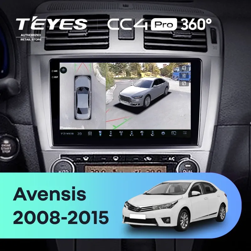 Штатная магнитола Teyes CC4 Pro 360 8/128 Toyota Avensis 3 (2008-2015) F1