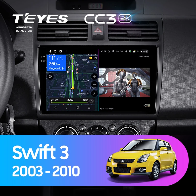 Штатная магнитола Teyes CC3 2K 4/64 Suzuki Swift 3 (2003-2010)