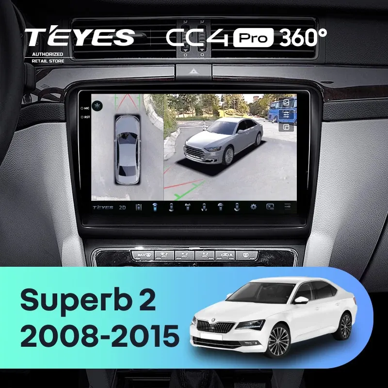 Штатная магнитола Teyes CC4 Pro 360 8/128 Skoda Superb 2 B6 (2008-2015)