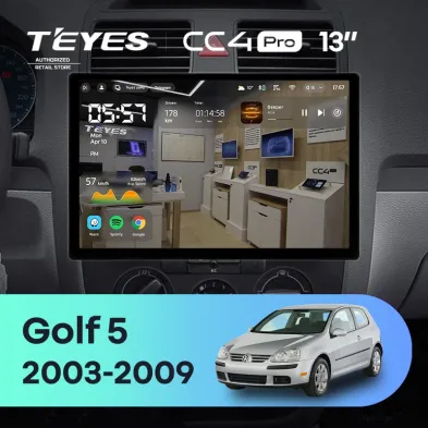 Штатная магнитола Teyes CC4 Pro 8/128 Volkswagen Golf 5 (2003-2009) F3 (13")