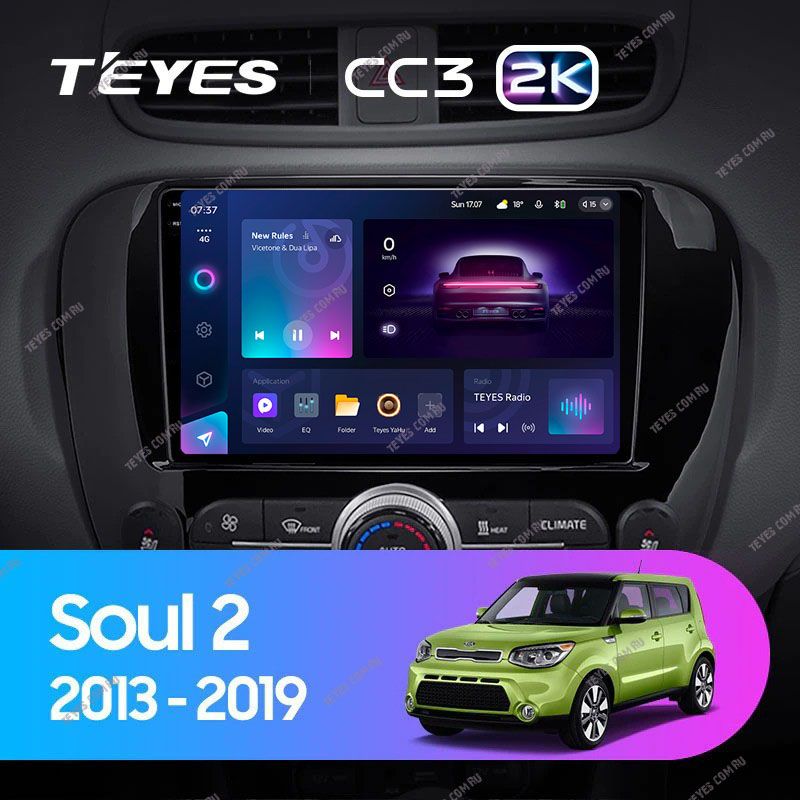 Штатная магнитола Teyes CC3 2K 6/128 Kia Soul 2 PS (2013-2019) Тип-B