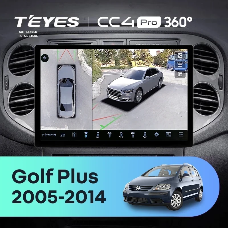 Штатная магнитола Teyes CC4 Pro 360 12/256 Volkswagen Golf Plus (2005-2014) (серая) F2 (13")