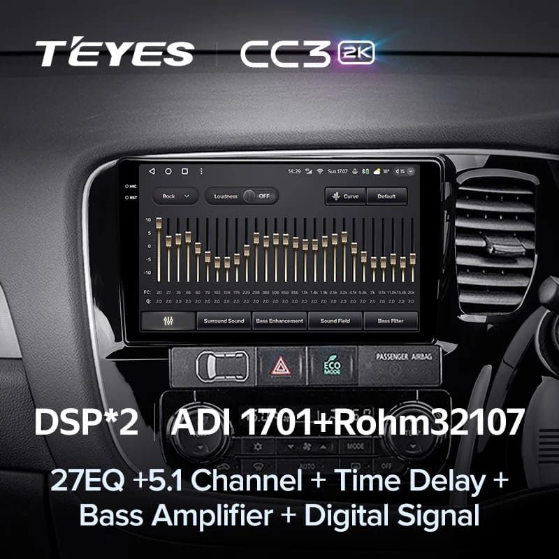 Штатная магнитола Teyes CC3 2K 6/128 Mitsubishi Outlander 3 GF0W GG0W (2012-2018) Тип-B Правый руль