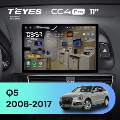Штатная магнитола Teyes CC4 Pro 8/128 Audi Q5 8R (2008-2017) Тип-A (11")