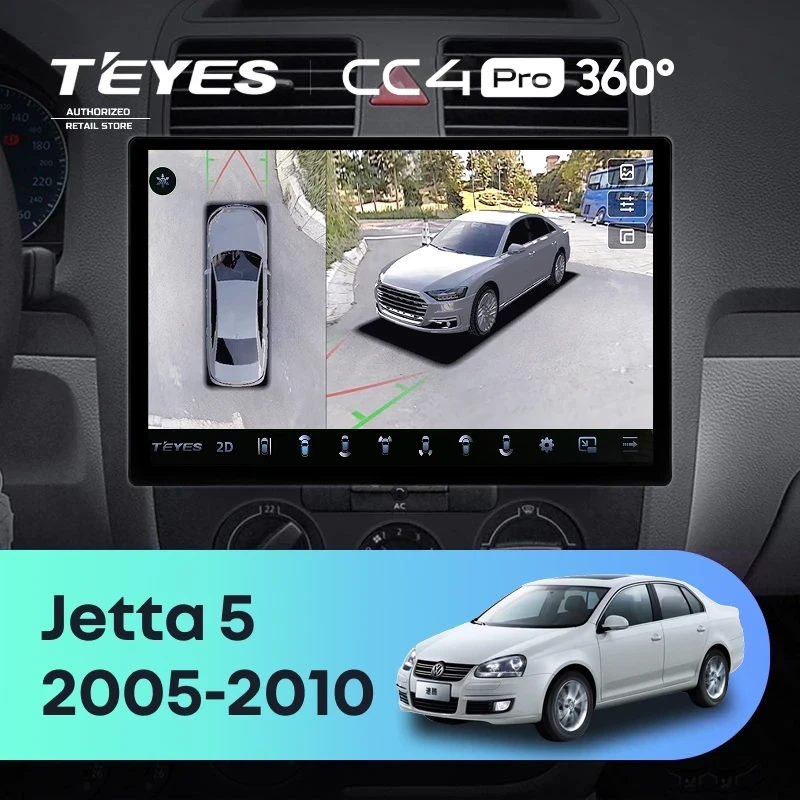 Штатная магнитола Teyes CC4 Pro 360 12/256 Volkswagen Jetta 5 (2005-2010) (13")