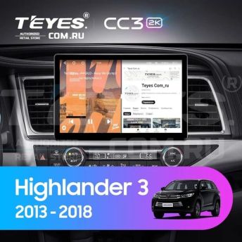 Штатная магнитола Teyes CC3 2K 360 6/128 Toyota Highlander 3 XU50 (2013-2018) (13")