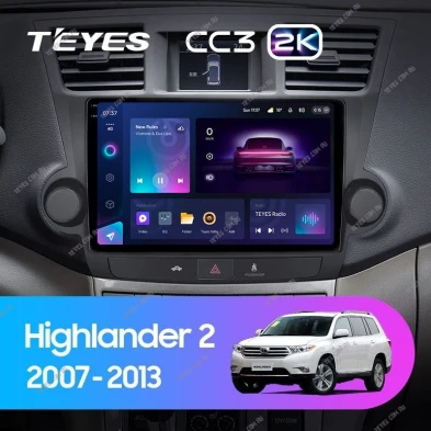 Штатная магнитола Teyes CC3 2K 4/32 Toyota Highlander 2 XU40 (2007-2013) F2 10"