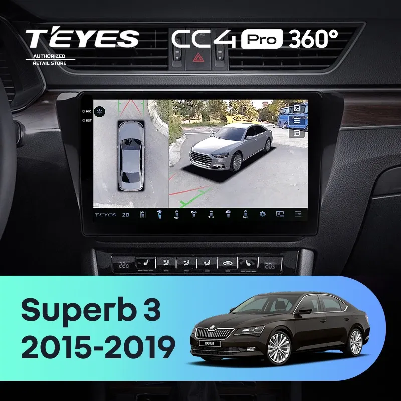 Штатная магнитола Teyes CC4 Pro 360 8/128 Skoda Superb 3 (2015-2019)