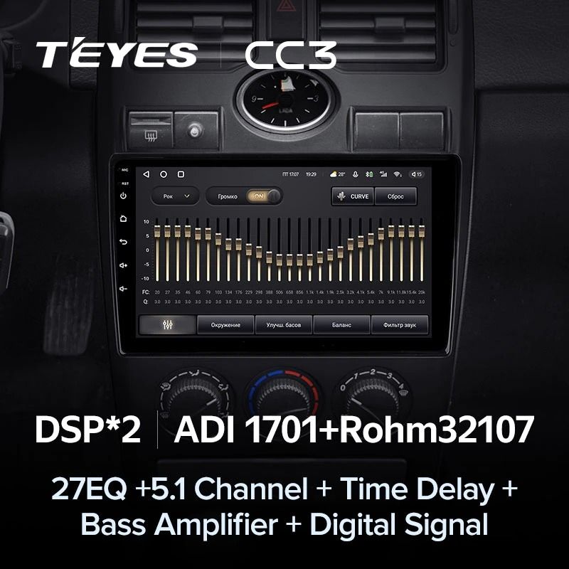 Штатная магнитола Teyes CC3 4/32 Lada Priora 1 (2007-2013) F2 (черная)