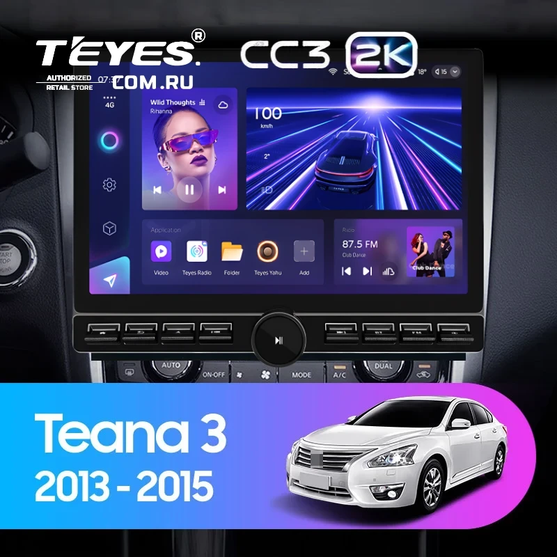 Штатная магнитола Teyes CC3 2K 6/128 Nissan Teana J33 (2013-2015) Тип-B (13" с кнопками)