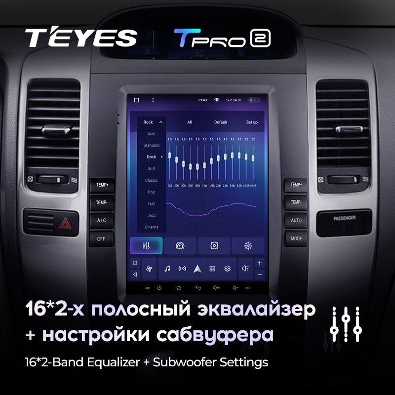 Штатная магнитола Tesla style Teyes TPRO 2 4/32 Toyota Land Cruiser Prado 120 (2002-2009) Тип-A