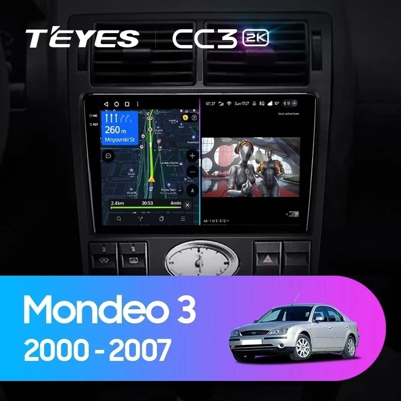 Штатная магнитола Teyes CC3 2K 360 6/128 Ford Mondeo 3 (2000-2007) F1